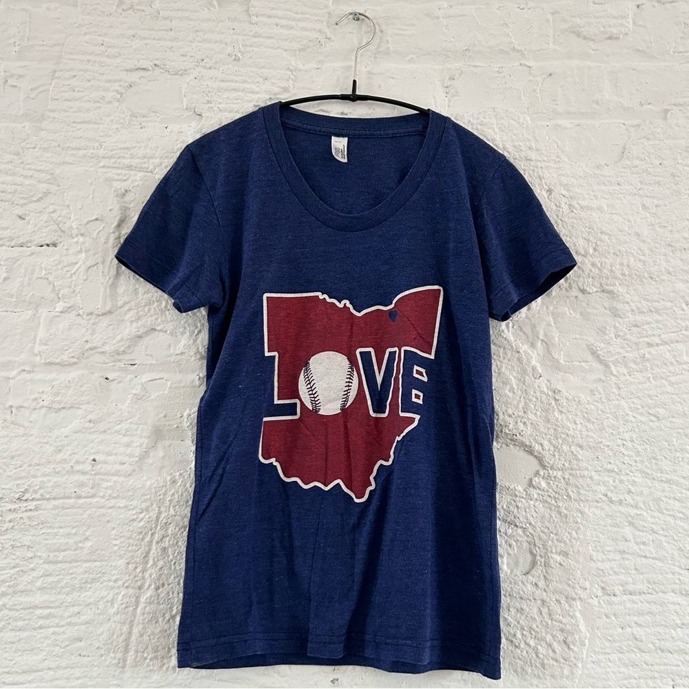 Ohio “Love” Baseball Graphic Blue Short Sleeve Tee